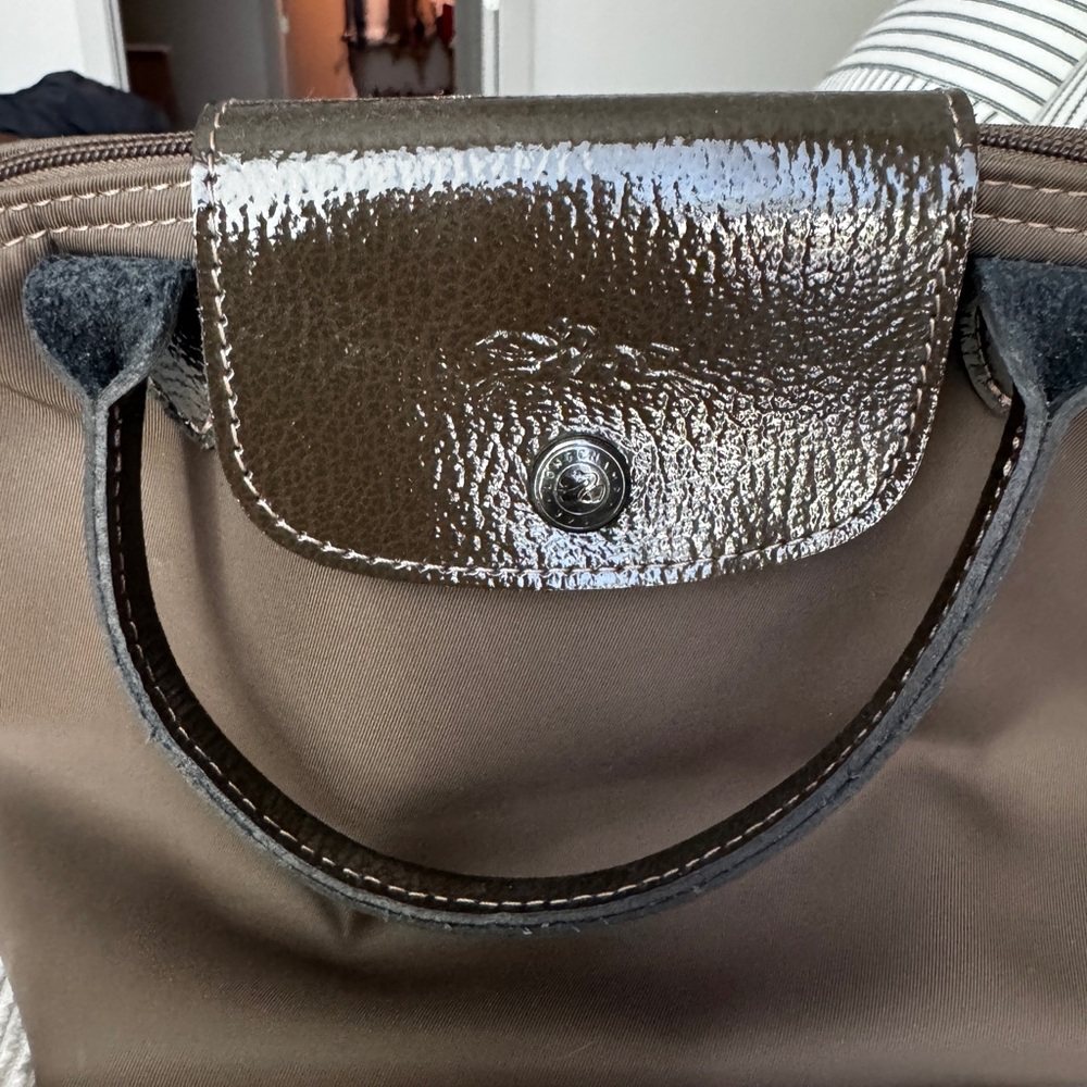 Longchamp Shiny Brown Tote Bag